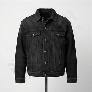 Chaqueta Vaquera de Mezclilla de Algodón Casual de Diseño Personalizado para Hombre, con Cierre de Botones, Decoración de Piel Sintética, Chaqueta Vaquera Acolchada y Cálida - Product Image 1