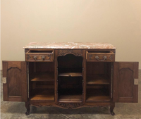 Buffet antique/traditionnel en bois massif et dessus en marbre pour appartement de villa de meubles de maison