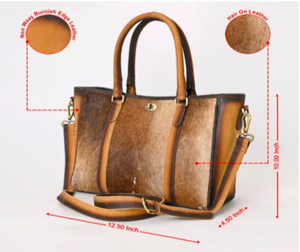 กระเป๋าถือหนังแท้ขัดเงาแบบเต็มเม็ดมีซิปสายคาดลำตัวปรับได้สองระดับลายเสือดาวสำหรับ B2B ร้านค้าปลีก - Product Image 2