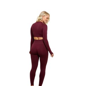 เสื้อครอปท็อปแฟชั่นใหม่ล่าสุด แบบเรียบง่าย สลิมฟิต ขายดี เสื้อออกกำลังกาย เสื้อยิมแขนยาวสำหรับผู้หญิง - Product Image 6