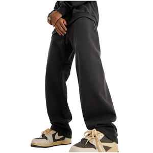 Pantalon de jogging décontracté personnalisé, mi-lourd, en polyester/coton, multi-poches, ample, jambe large, en molleton français, jambe droite, évasé, pour homme - Product Image 2
