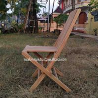 Chaises pliantes en teck massif Wood Bali pour la plage, le jardin et la terrasse indonésienne, meubles d'extérieur, chaises de salle à manger