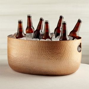 Round Modern Luxury Copper Finishes Hammered for Champagne Ice Bucket Large Wine Bottle for Home Hotel Restaurant Event Barware. - Product Image 6