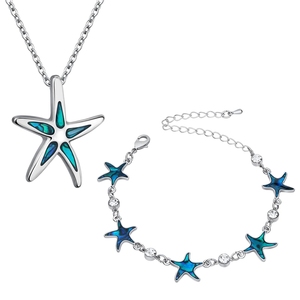 Parure de bijoux ajustable pour femme, thème océan et plage, avec tortue de mer, coquille d'ormeau argentée, comprenant collier, bracelet de cheville, bracelet et boucles d'oreilles - Product Image 1