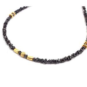 Collier en diamant noir non taillé de 2-3 mm - Product Image 3