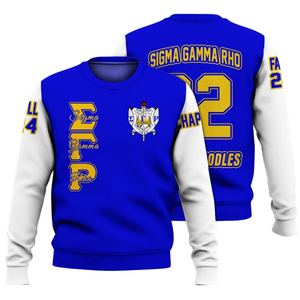 เสื้อสเวตเชิ้ตคอกลม Sigma Gamma Rho Greek Sorority สีน้ำเงินทอง ปี 1922 ผ้าฟลีซพรีเมียม เสื้อคลุมสำหรับผู้หญิง แฟชั่นฤดูหนาว - Product Image 3