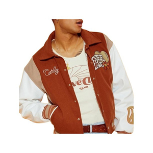Chaquetas Varsity con estampado personalizado, chaqueta de béisbol de manga larga para mujer, chaquetas Varsity Letterman lisas en blanco para mujer 2025 - Product Image 6