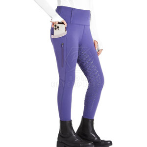 Culotte d'équitation à siège intégral durable pour femme Culotte d'équitation respirante avec silicone antidérapante en nylon spandex - Product Image 1