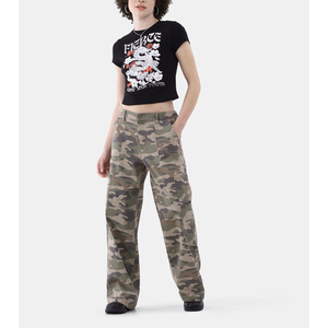 Women <b>Cargo</b> <b>Pants</b> With Pockets Straight Loose Fit Mid Waist Trousers Casual Streetwear Baggy <b>Pants</b> for Ladies - Product Image 4