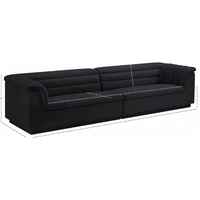 Canapé modulaire en velours de luxe en noir