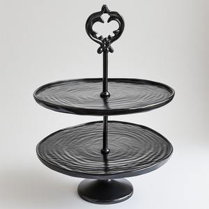 Soporte alto de metal para pasteles con acabado de cobre antiguo con base decorativa diseñada para celebraciones de pasteles y banquetes de lujo - Product Image 6