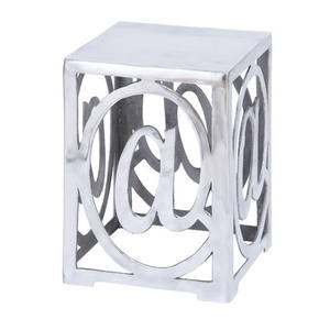 Taburete de jardín de Metal de tamaño personalizado moderno de Metal de diseño de Venta caliente forma cuadrada plateada para esquina lateral de sofá excelente uso - Product Image 2