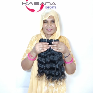 Cutícula alineada sin procesar 100% paquete virgen barato crudo indio tejido color natural cabello negro mujeres extensiones de cabello humano - Product Image 3