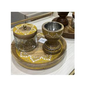 Ensemble de brûleurs Mabkhar en bois de la plus haute qualité avec boîte et plateau en acrylique Brûleur Bakhoor de peinture à la main pour la fête de mariage - Product Image 3
