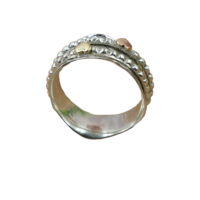 Bague tournante en argent sterling 925 faite à la main avec un design à double cœur |   Anneau de méditation et de fidget, anneau de méditation pour le pouce, anneau de fidget