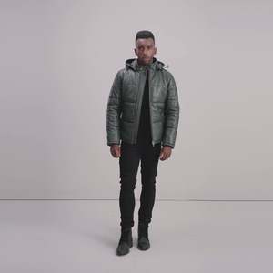 Manteau matelassé réversible en peau de mouton Gordon's en cuir imperméable pour un style décontracté (XS) - Product Image 3