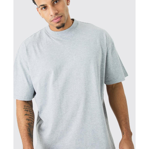 Camiseta de Verano para Hombre, Corte Holgado, Cuello Redondo, Ropa Deportiva, Algodón Premium, Fabricante de Ropa Urbana, Logotipo Personalizado, Talla Grande - Product Image 4