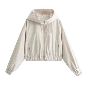 Chaqueta corta holgada informal con cremallera para mujer, estilo veraniego, a la moda, para principios de otoño, 2024 - Product Image 1