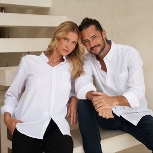 Chemise de smoking unisexe formelle BEAM, col montant uni, 60% coton 40% tissu Oxford, respirante, écologique, automne, 6XL - Product Image 4