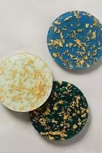 Sous-verres en pierre, sous-verres en résine époxy faits à la main pour tasse et verre par Crescent Crafts - Product Image 4