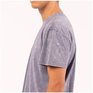 Camiseta lavada con ácido de cuello redondo de algodón 100% de alta calidad, camisetas personalizadas de manga corta para hombre, ropa de entrenamiento de calle alta - Product Image 5