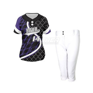 New Arrival Custom Name Printed Breathable 100% Polyester Fabric Softball Uniform Sets Best Price - Product Image 1