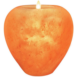 Belle pomme Himalaya sel bougeoir lampe en cristal de roche naturel pour chambre confortable et espaces de bien-être - Product Image 5