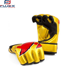 Los mejores guantes de agarre MMA de medio dedo personalizados de cuero PU genuino hechos en Pakistán para artes marciales y entrenamiento de boxeo - Product Image 4
