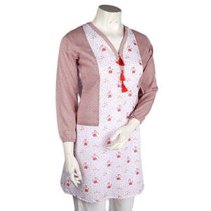 Kurti de algodón estampado para mujer - Color melocotón - Product Image 1