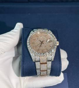 Vente directe d'usine testeur japonais de luxe 40mm 2 tons plaqué or rose VVS Moissanite acier inoxydable à la mode 2 tons rose - Product Image 6