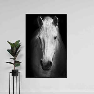 Toile imprimée : Art mural rustique de style ferme pour les amoureux des chevaux, TOILE ENVELOPPÉE - Product Image 1