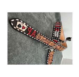 Vente chaude unisexe Floral usiné ceintures en cuir cartes alphabétiques conception perlée personnalisé fantaisie boucle cheval fabricants - Product Image 2