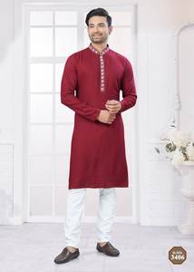 Kurta de broderie de style formel de Fabzone avec pour pantalon de polo - Product Image 2