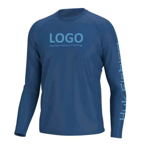 Camisa de Sol de pesca de manga larga para hombre con estampado personalizado al por mayor con protección UV, ropa de pesca de bolsillo de MATERIAL PERSONALIZADO para hombre - Product Image 5