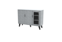Buffet moderne multifonctionnel à 2 portes et armoire à 1 porte avec 3 étagères, meubles en bois pour salon et cuisine