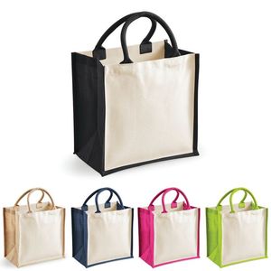 Bolsa de Yute Ecológica Reutilizable con Logotipo Personalizado, Asa de Cinta de PP Laminada, Embalaje en Caja, Solución de Compras Sostenible - Product Image 1