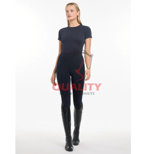 Camisa ecuestre ligera para mujer, camiseta transpirable de verano para montar, tela elástica que absorbe la humedad, tops elegantes de secado rápido para mujer - Product Image 3