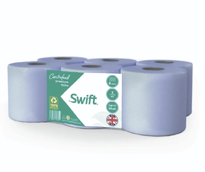 Premium <b>Blue</b> Centrefeed Paper <b>Roll</b> 2 Ply Industrial Wiping Paper Wholesale Supplier - Product Image 1