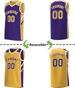 Uniforme de basket-ball réversible personnalisé de haute qualité, motif 3D, sans manches, t-shirt athlétique, vêtements d'équipe personnalisés - Product Image 3