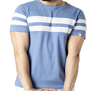 T-shirt à col combiné bicolore en coton pour hommes, vêtements de golf taille personnalisée, t-shirt à col classique pour hommes - Product Image 5