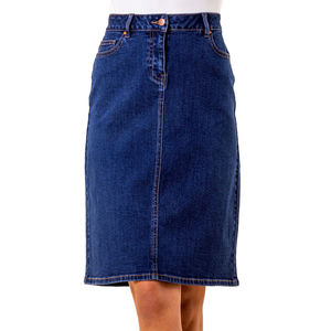 กระโปรงผ้ายีนส์เอวสูงสำหรับผู้หญิงกระโปรงผ้ายีนส์ยาวถึงเข่าทรงเอเทรนด์ใหม่2025 - Product Image 1