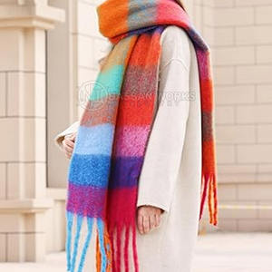 Wholesale Women's Fashion <b>Scarf</b> Soft Lightweight Breathable Elegant Long Solid Neck Shawl Luxury Style Custom Color Polyester - Product Image 4