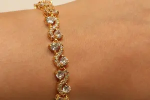 Argent Sterling 925 8.00Ct Rond Brillant Taille Moissanite 15g Tishya Diamant Magnifique Bracelet de Tennis pour Femmes - Product Image 5