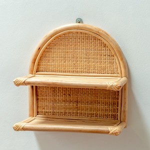 Estante de ratán más vendido, estantes de exhibición colgantes de pared de madera minimalista, muebles para decoración de sala de estar y dormitorio - Product Image 1