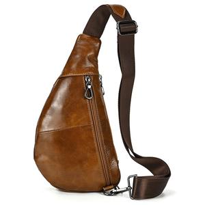 Sac de poitrine en cuir véritable pour hommes, nouveau Design, sac de jour à dos unique, sac de messager Vintage Cool - Product Image 1