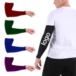 Venta al por mayor logotipo personalizado hombres gimnasio camiseta sin mangas deportes Stringer elástico brazo mangas al aire libre protección solar brazo cubre - Product Image 6