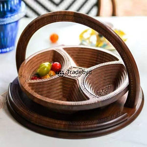 Panier à fruits secs en bois moderne de qualité supérieure, écologique, fait à la main, bol à collation polyvalent pour la maison et l'hôtellerie - Product Image 2