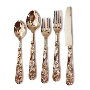 Fabricants en Inde, élégant ensemble de couverts en acier inoxydable, couteau, fourchette, cuillère, pour les événements de mariage, couverts pour le dîner - Product Image 1