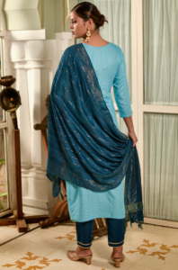 Premium mujer rayón sólido étnico indio Maruti moda Digital estampado Kurta Kurti pantalón Dupatta conjunto Elegante ropa Casual - Product Image 3
