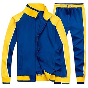 Conjuntos deportivos de poliéster liso de gran tamaño para invierno unisex, chándales de campo de pista con cremallera personalizados, deportes de invierno universitarios escolares OEM - Product Image 5